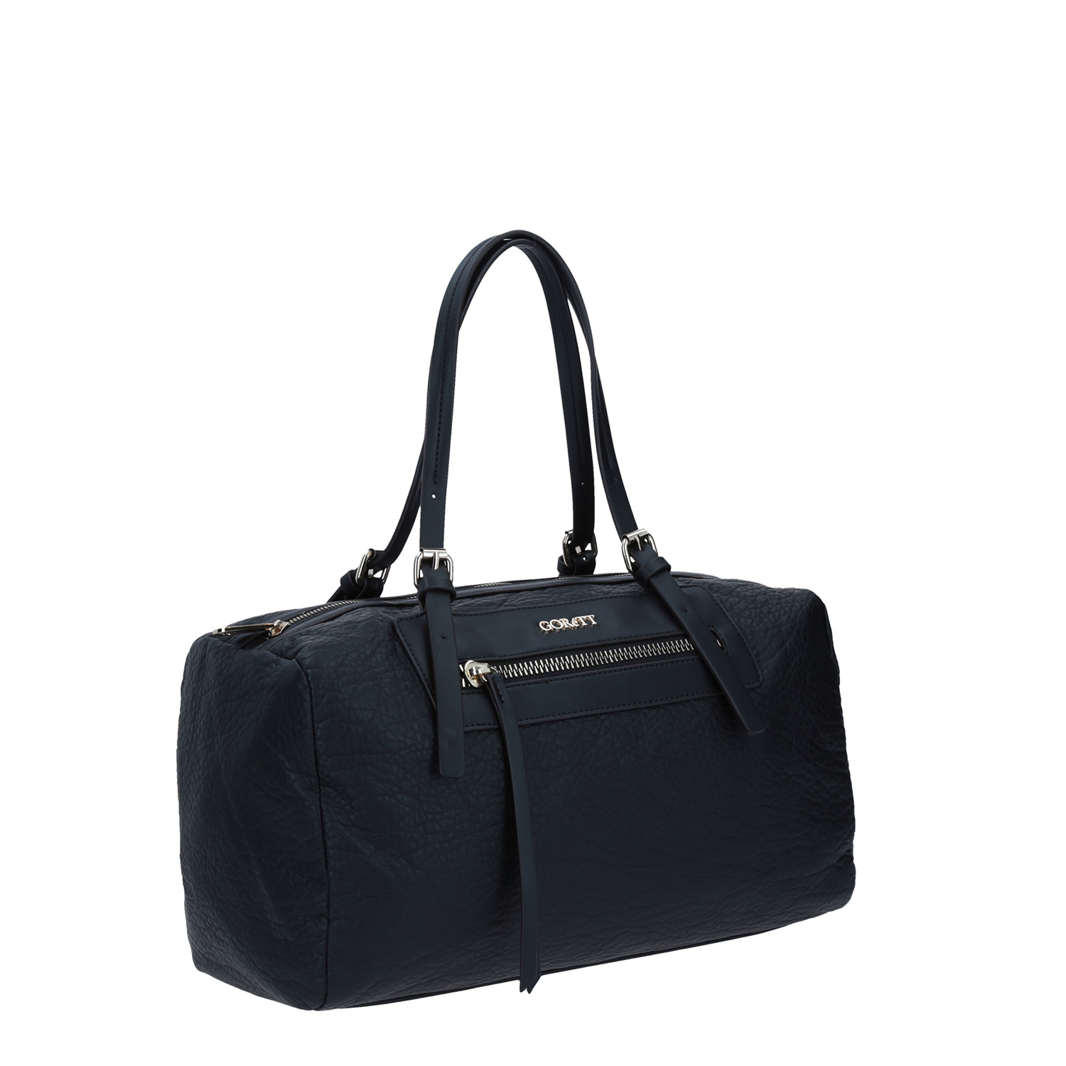 Bolsa de mano Gorétt negro con bolsillos y cierre seguro 4