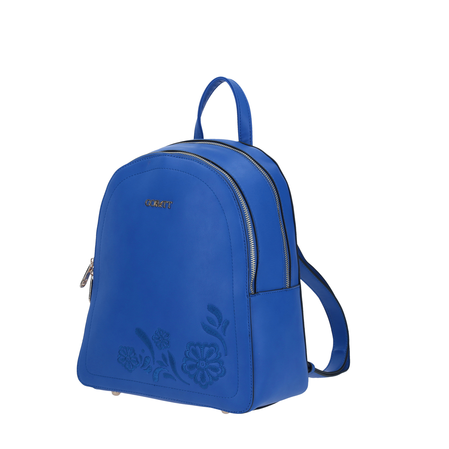 Mochila para mujer Gorétt azul con doble compartimento y porta llaves 2