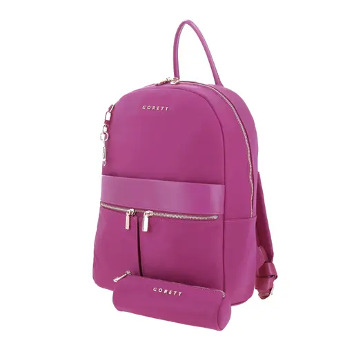 Mochila casual para dama Gorétt by Chenson en color rosa con porta laptop - vista 2
