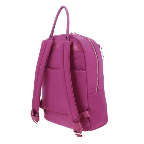 Mochila casual para dama Gorétt by Chenson en color rosa con porta laptop 5