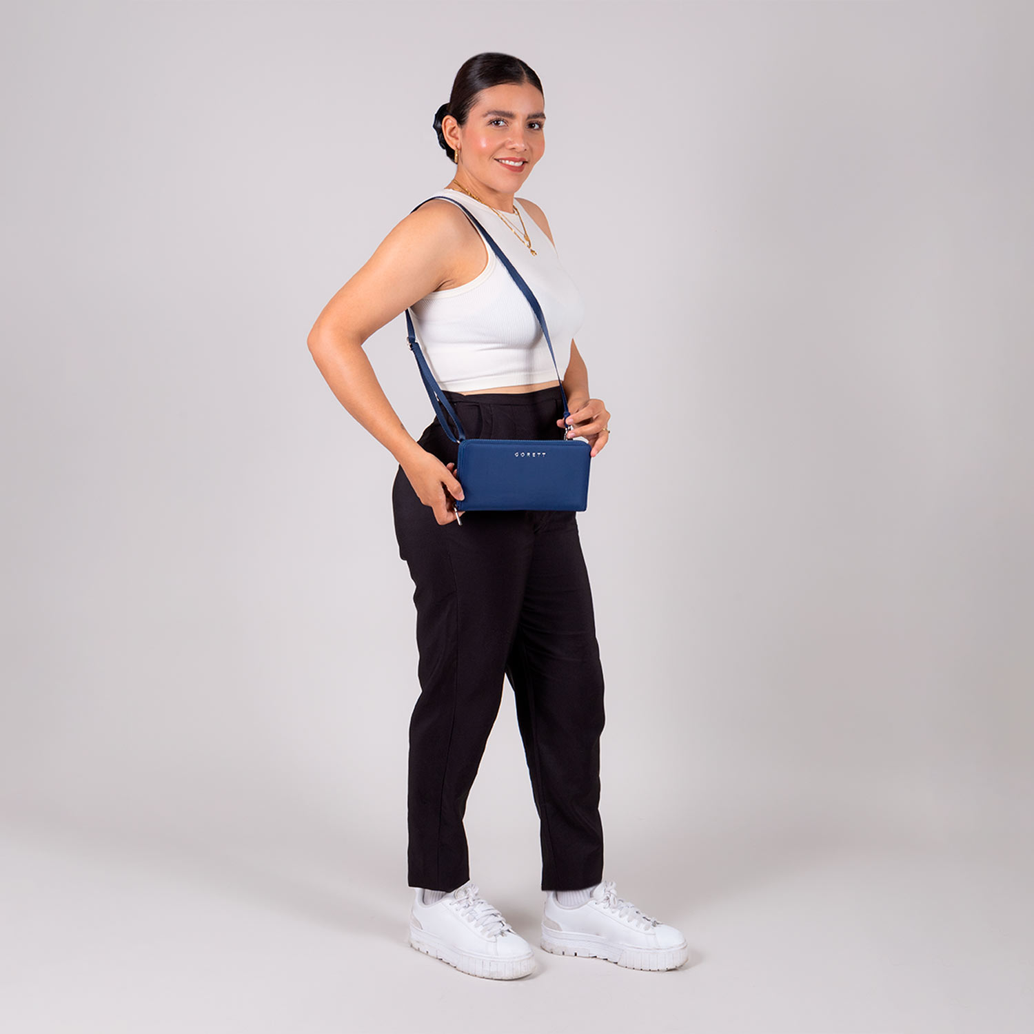 Bolsa bandolera para dama Gorétt by Chenson azul con monedero y porta documentos - vista 2