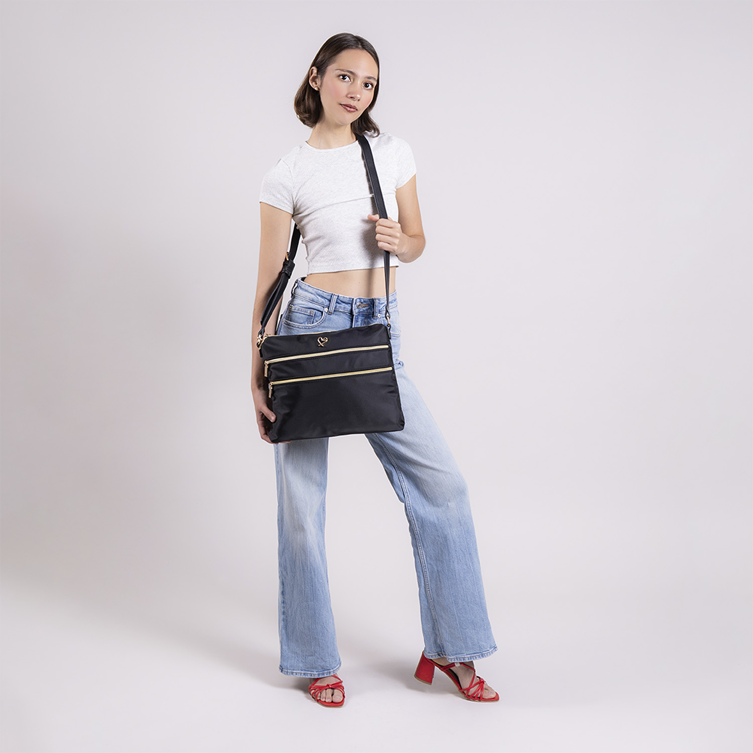 Bolsa de Lado para Dama Gorétt by Chenson Negro con doble compartimento - vista 2