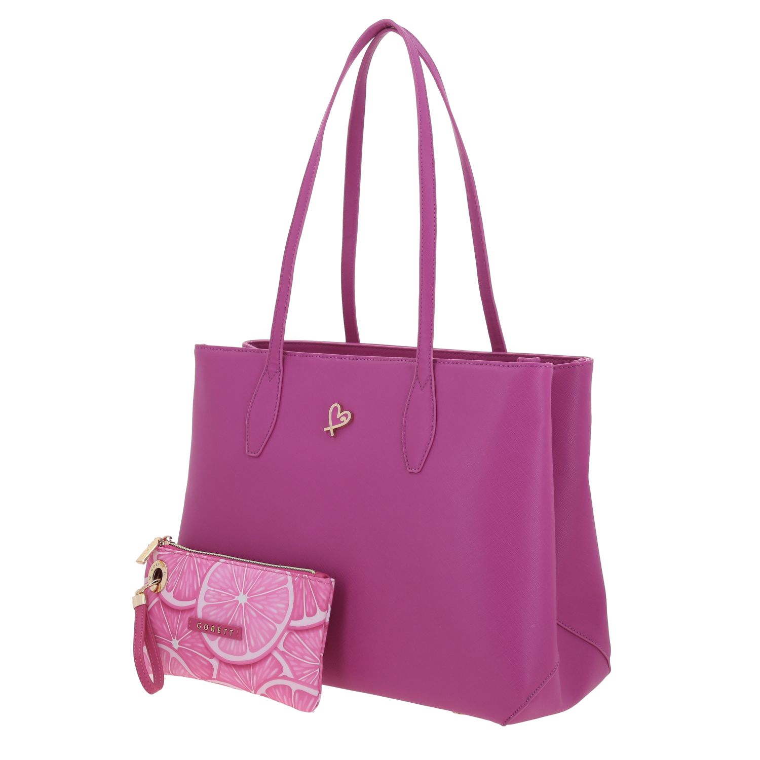 Bolsa grande para dama Gorétt by Chenson fucsia con doble compartimento 2
