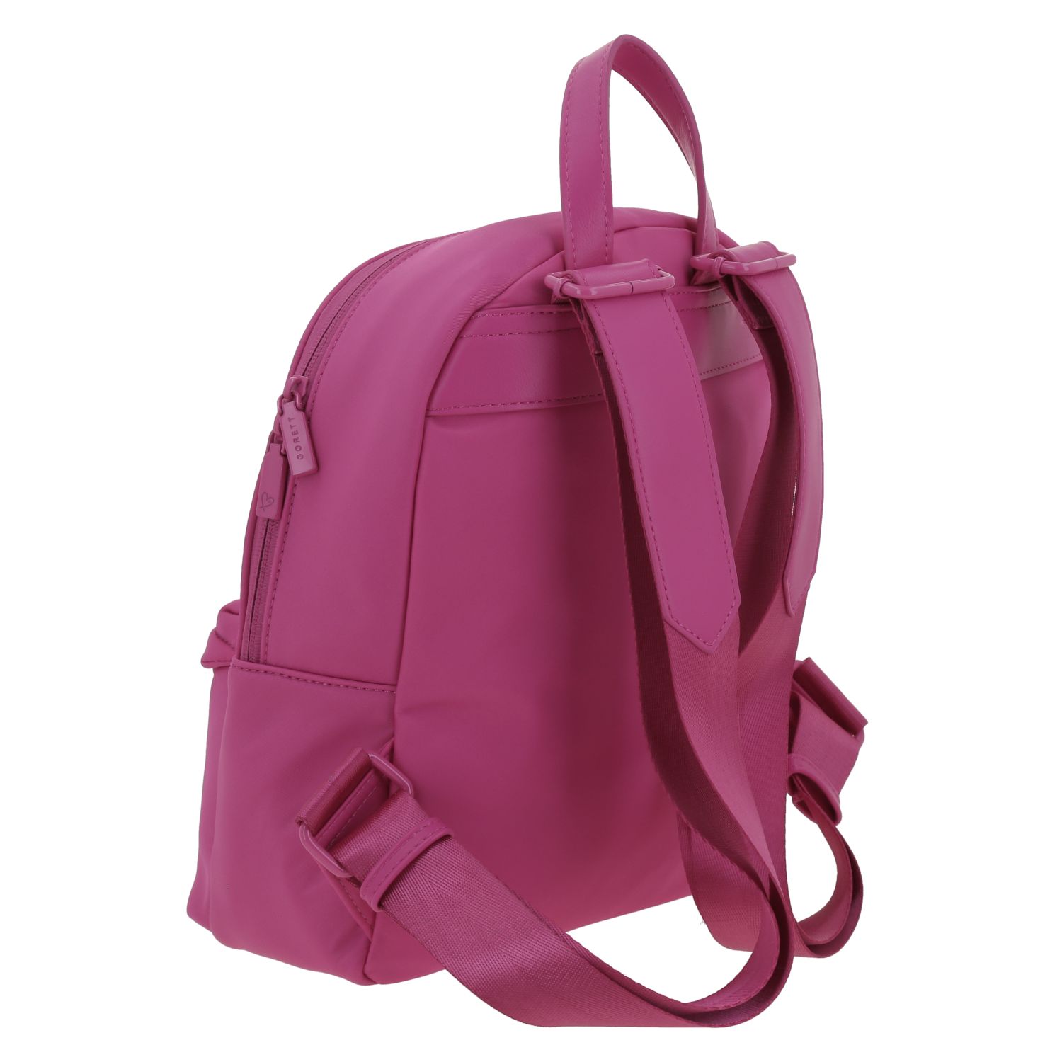 Mochila casual para dama Gorétt by Chenson rosa con diseño funcional 3