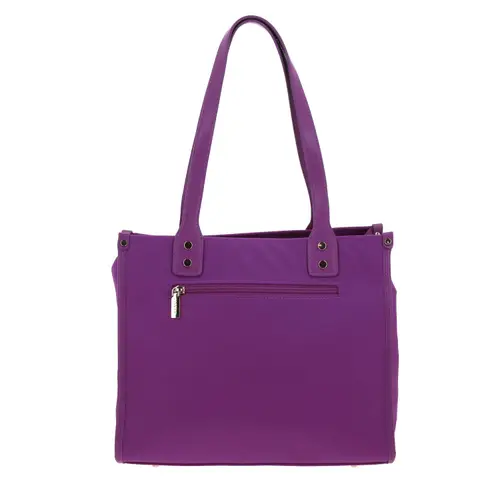 Bolsa grande para dama Gorétt by Chenson color fucsia con múltiples bolsillos 4