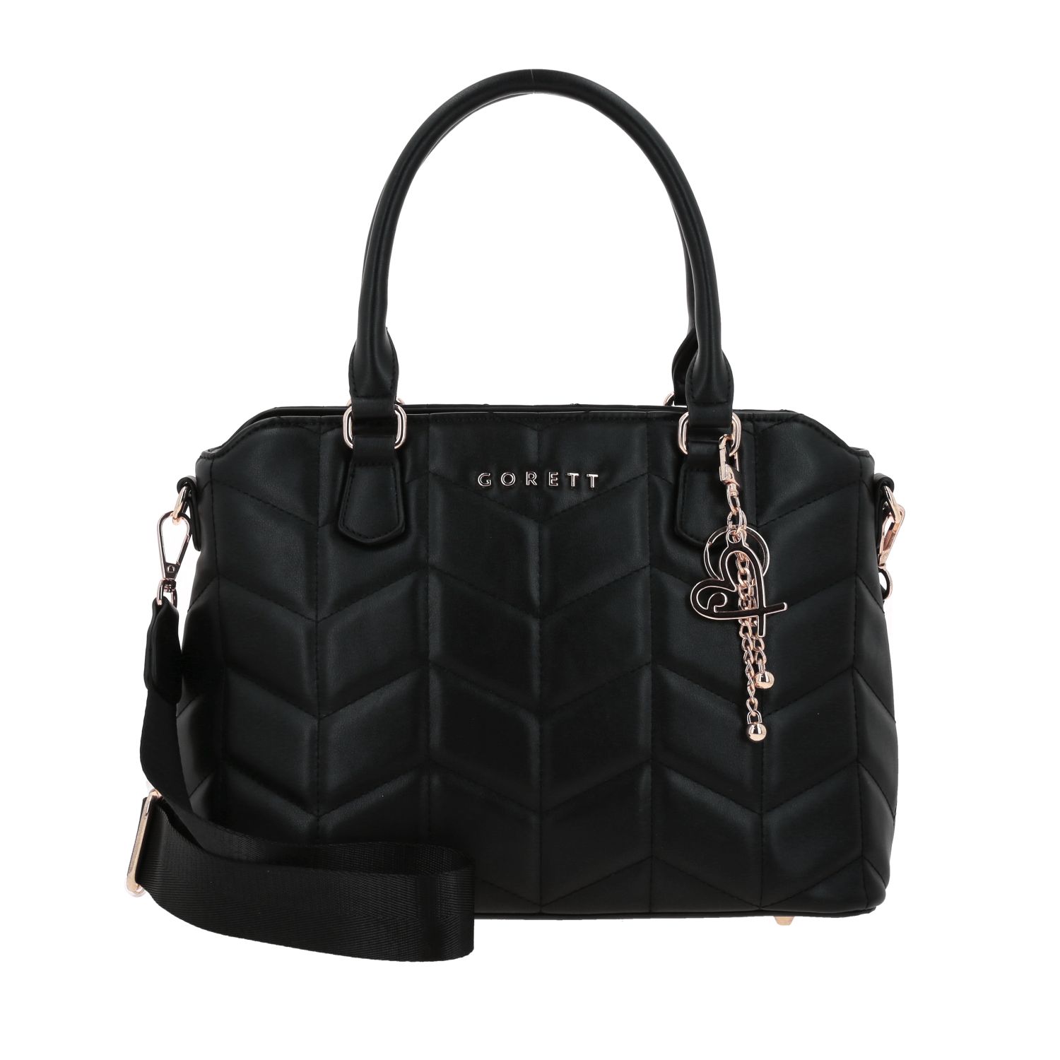 Bolsa de Mano para Dama Gorétt by Chenson Negro con Asas Opcionales