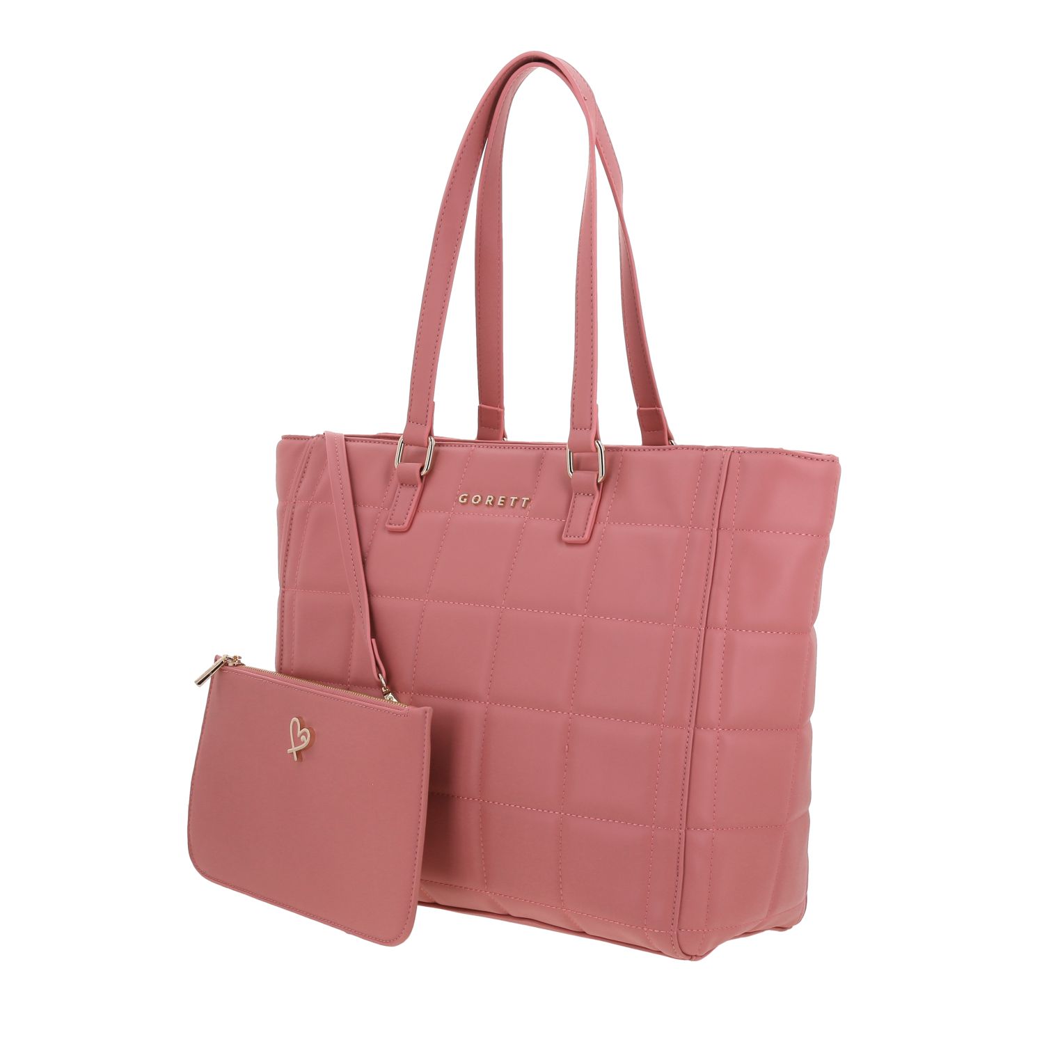 Bolsa grande para dama Gorétt by Chenson rosa con compartimentos prácticos 2