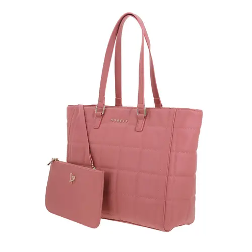 Bolsa grande para dama Gorétt by Chenson rosa con compartimentos prácticos 2