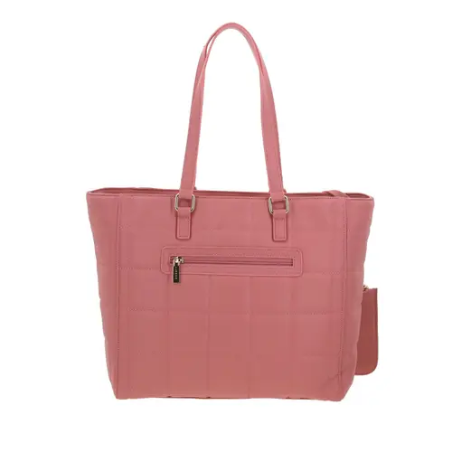 Bolsa grande para dama Gorétt by Chenson rosa con compartimentos prácticos 4
