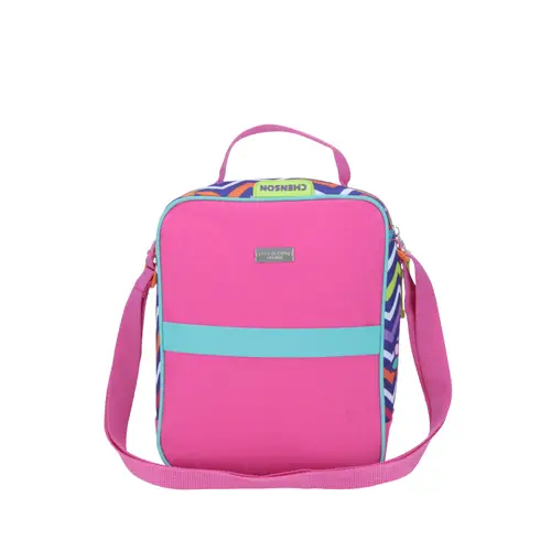 Lonchera escolar para niña Happy Girl by Chenson color rosa divertida 3