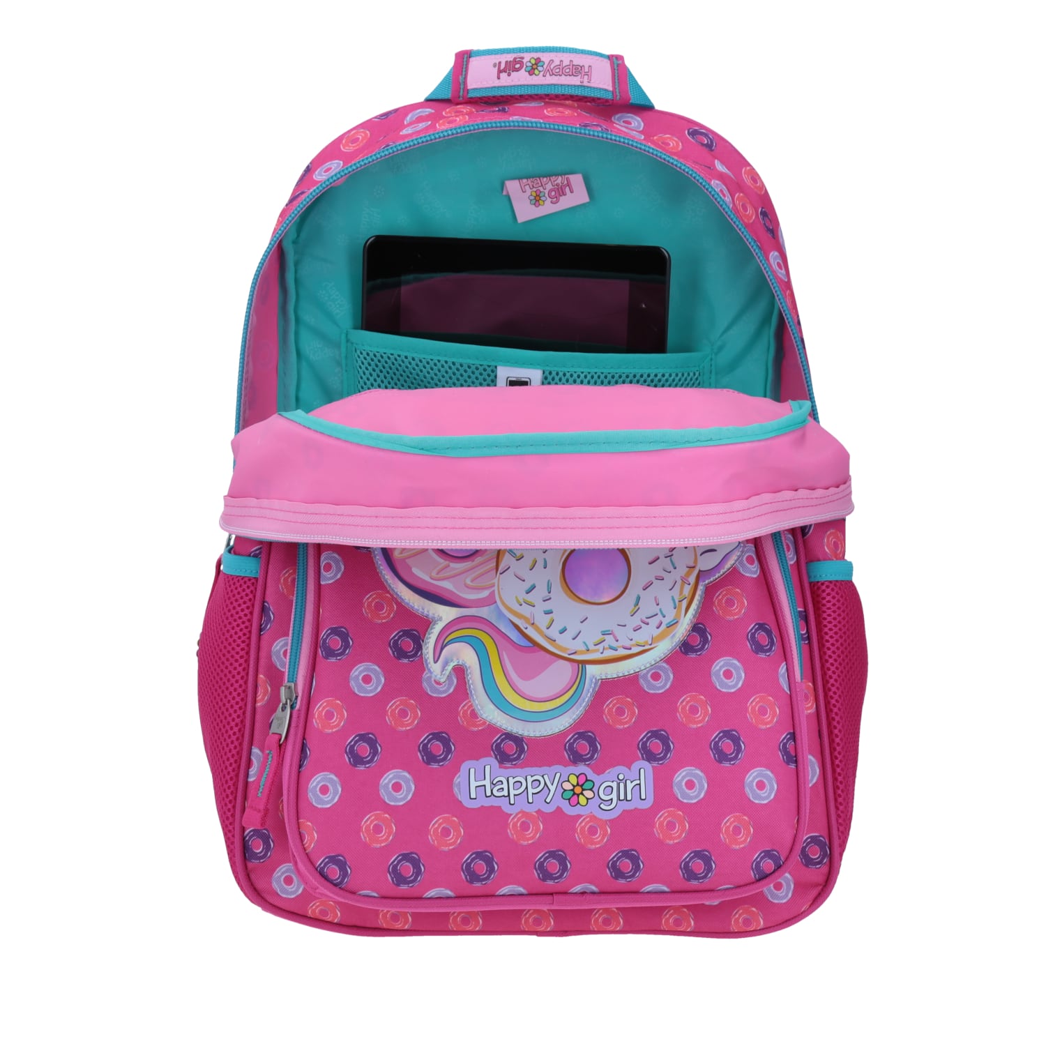 Mochila escolar para niña Happy Girl by Chenson rosa con amplio compartimento - vista 2