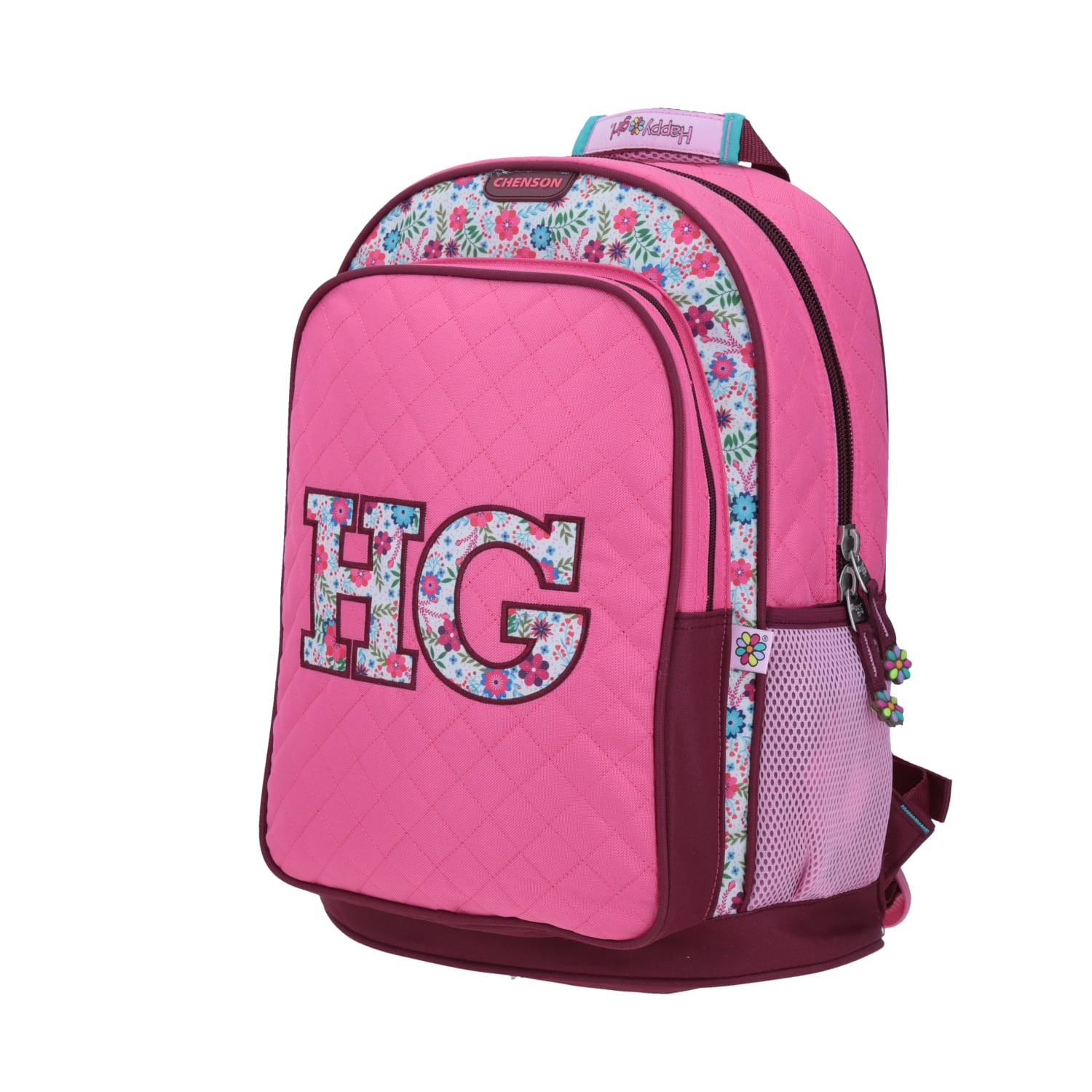 Mochila escolar para niña Happy Girl by Chenson rosa con organizador 2