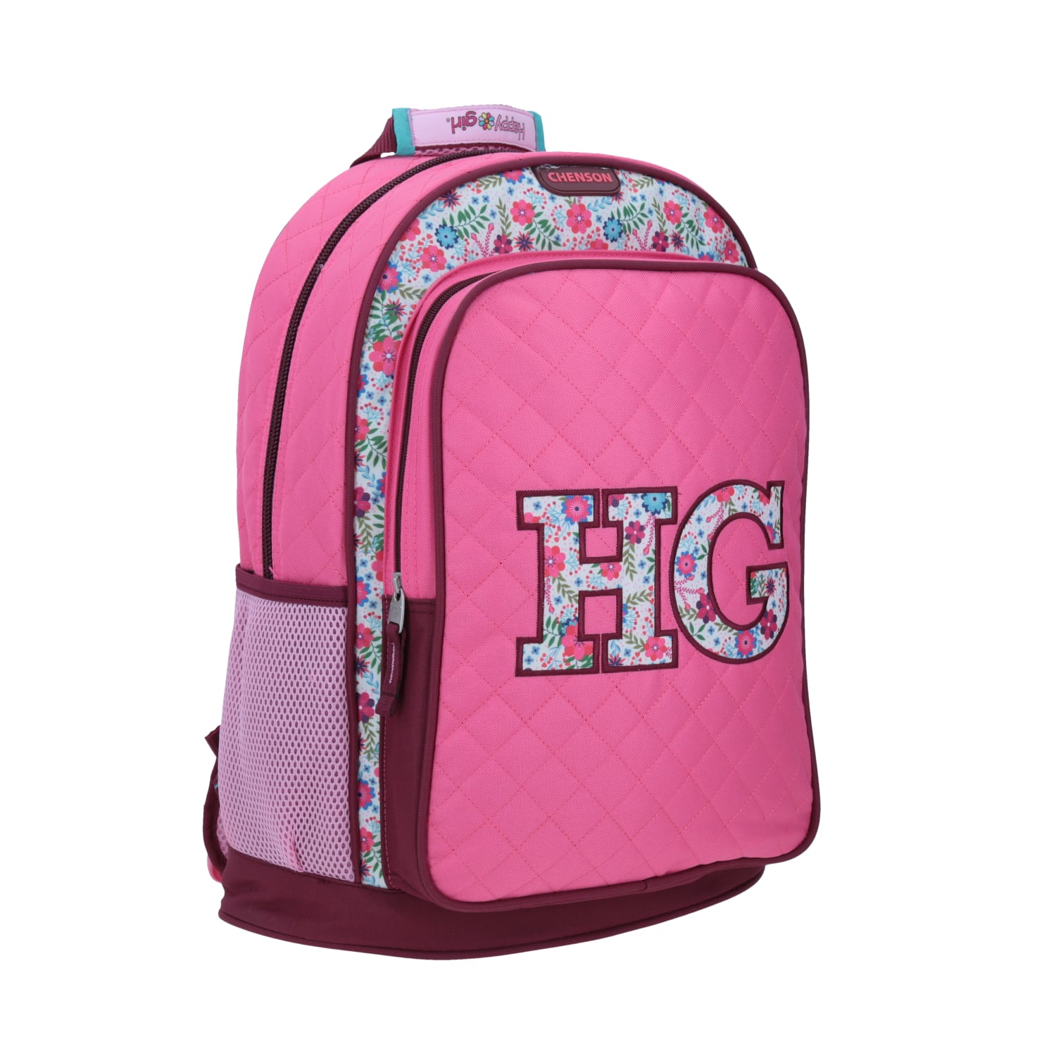 Mochila escolar para niña Happy Girl by Chenson rosa con organizador 4
