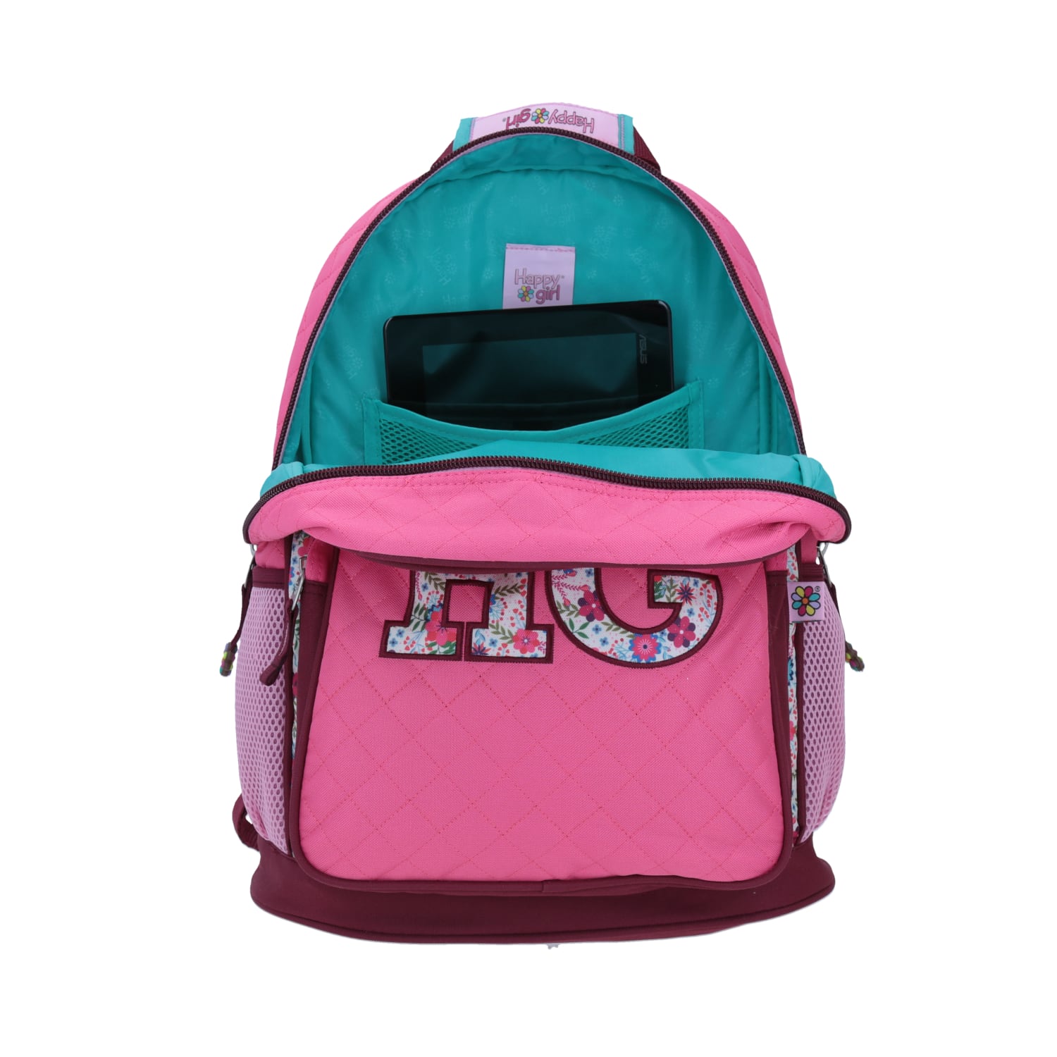 Mochila escolar para niña Happy Girl by Chenson rosa con organizador - vista 2