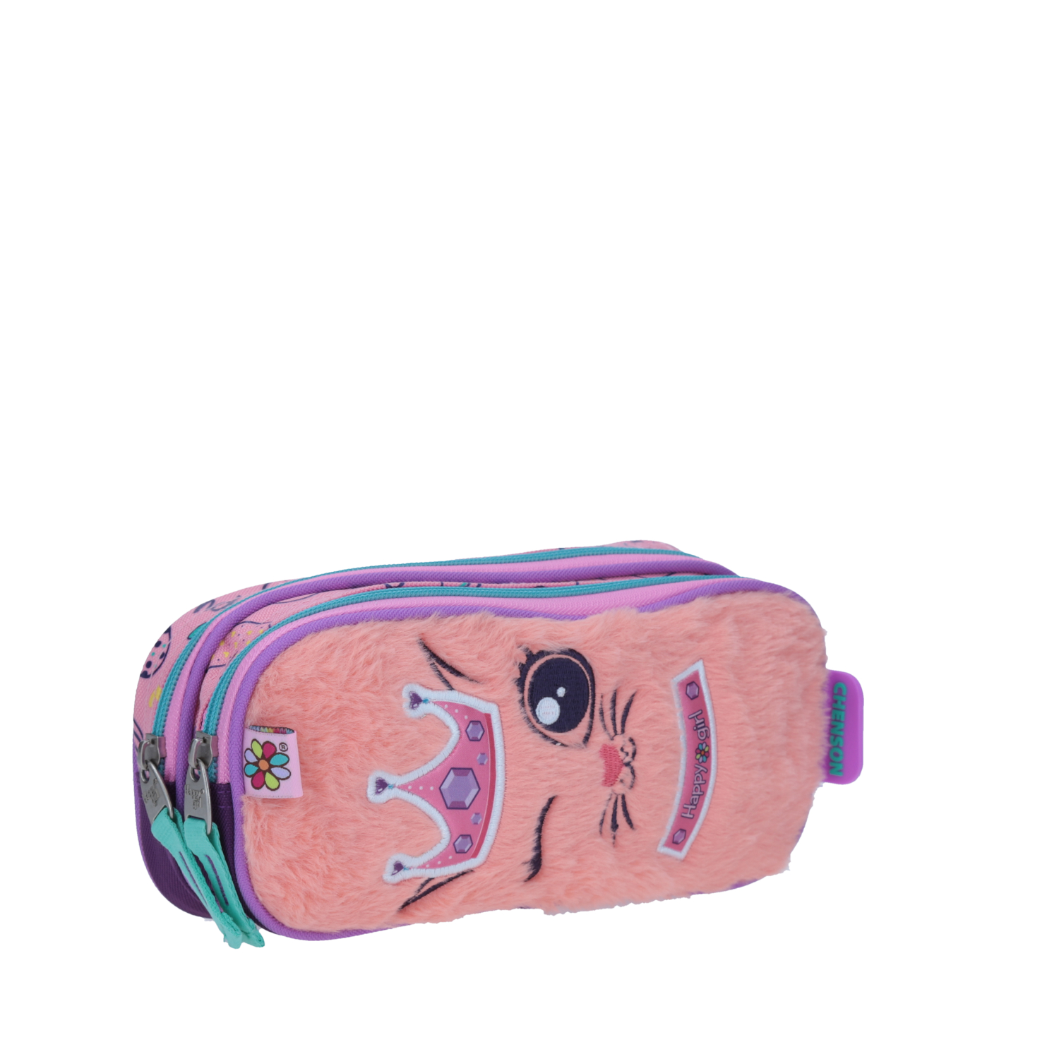 Lapicera Happy Girl Rosa | Estuche Escolar Infantil Doble Compartimento 4