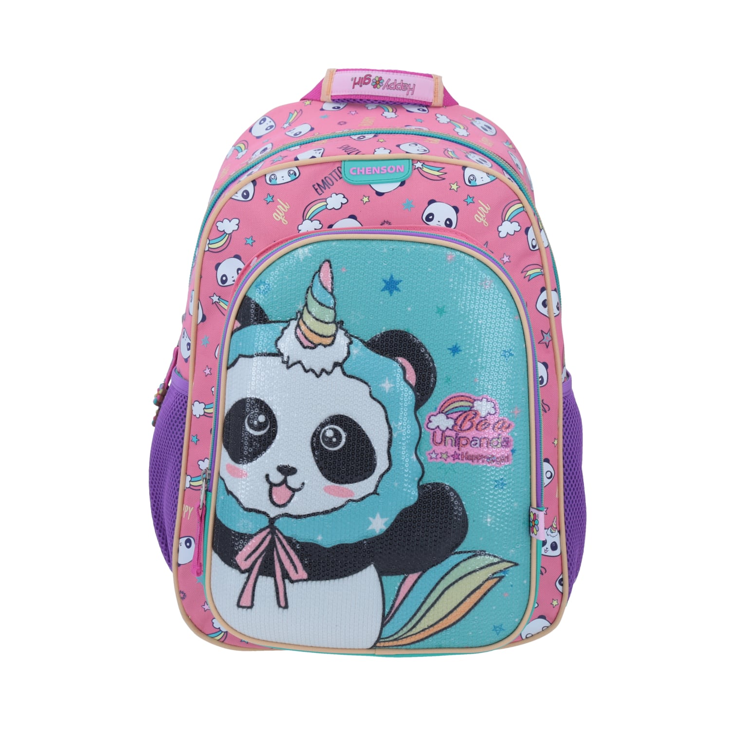 Mochila escolar para niña Happy Girl by Chenson rosa divertida y duradera