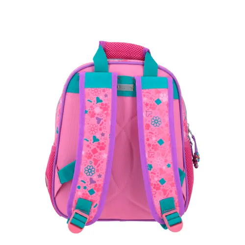 Mochila kinder para niña Happy Girl by Chenson gris con amplio compartimento 3