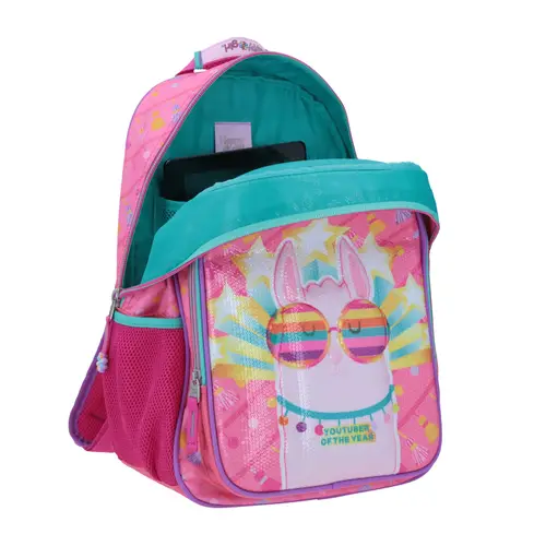 Mochila escolar para niña Happy Girl by Chenson rosa con porta tablet 5