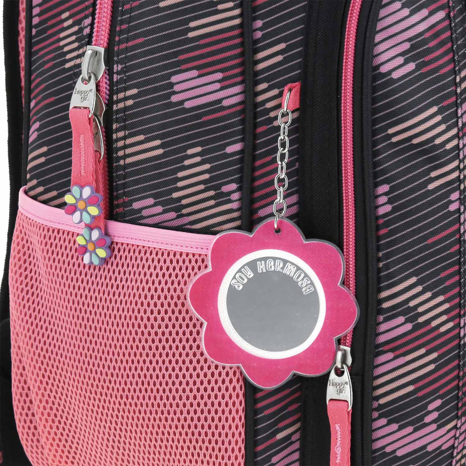 Mochila escolar para niña Happy Girl by Chenson color negro y duradera - vista 2