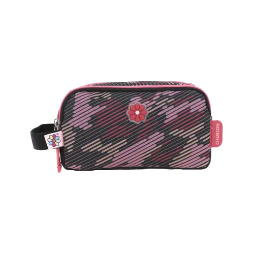 Lapicera escolar para niña Happy Girl by Chenson color negro con doble compartimento