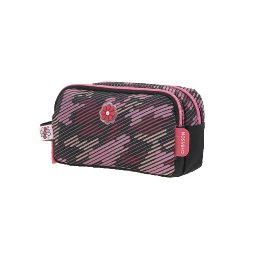 Lapicera escolar para niña Happy Girl by Chenson color negro con doble compartimento 2