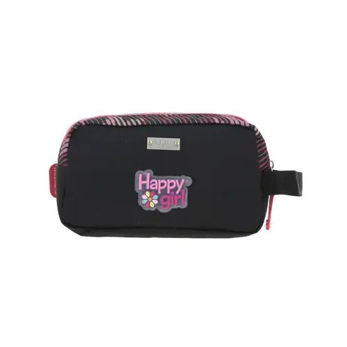 Lapicera escolar para niña Happy Girl by Chenson color negro con doble compartimento - vista 2