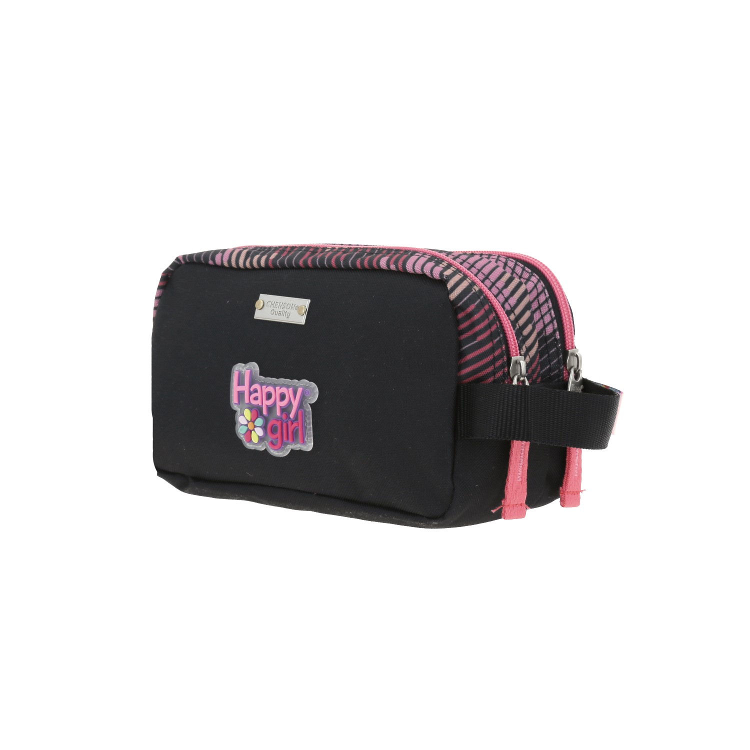 Lapicera escolar para niña Happy Girl by Chenson color negro con doble compartimento 5