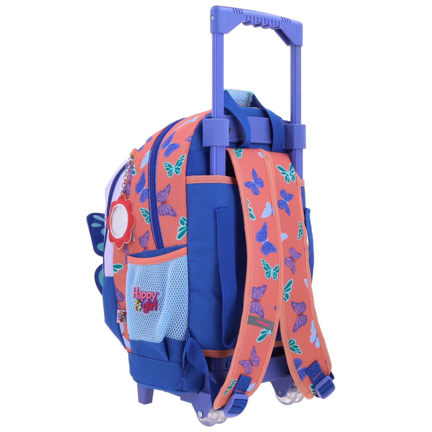 Mochila con Ruedas Happy Girl Azul para Niña - Diversión y Durabilidad 3