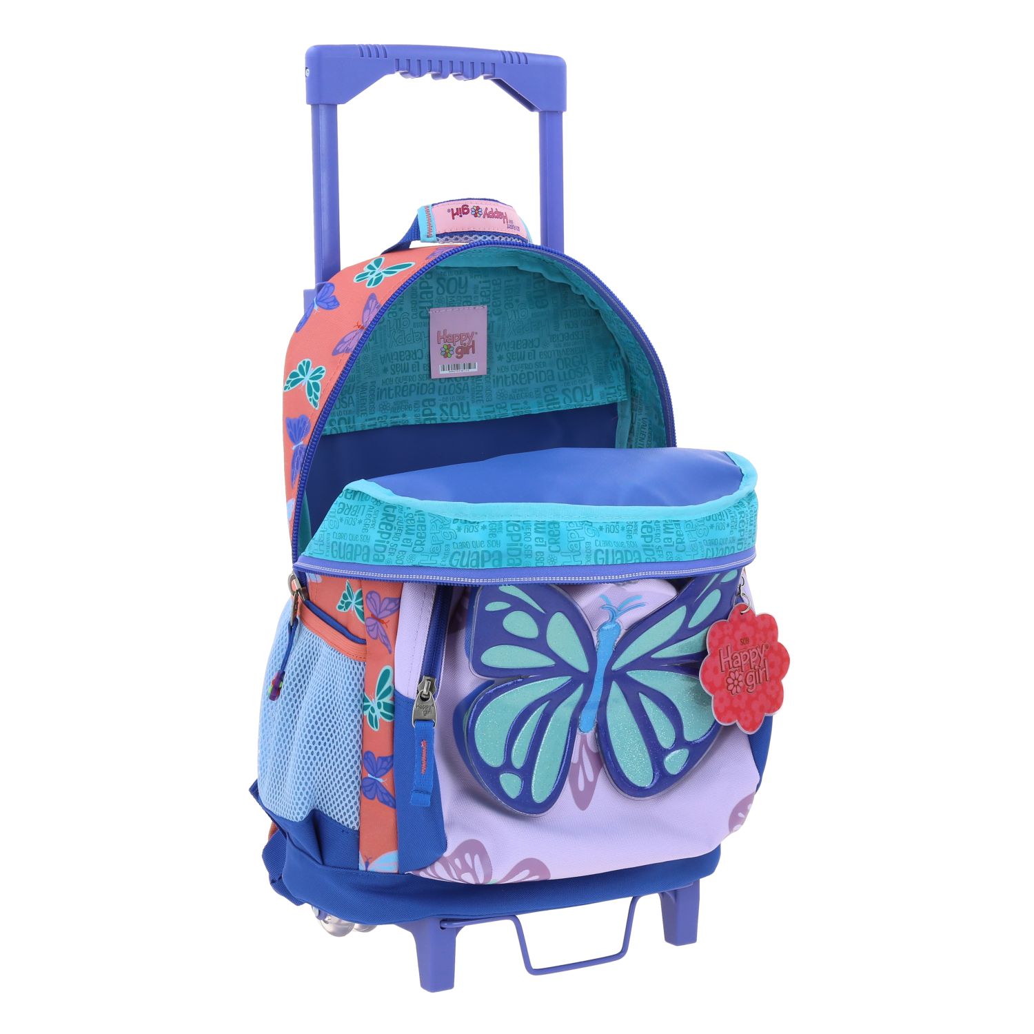 Mochila con Ruedas Happy Girl Azul para Niña - Diversión y Durabilidad - vista 2