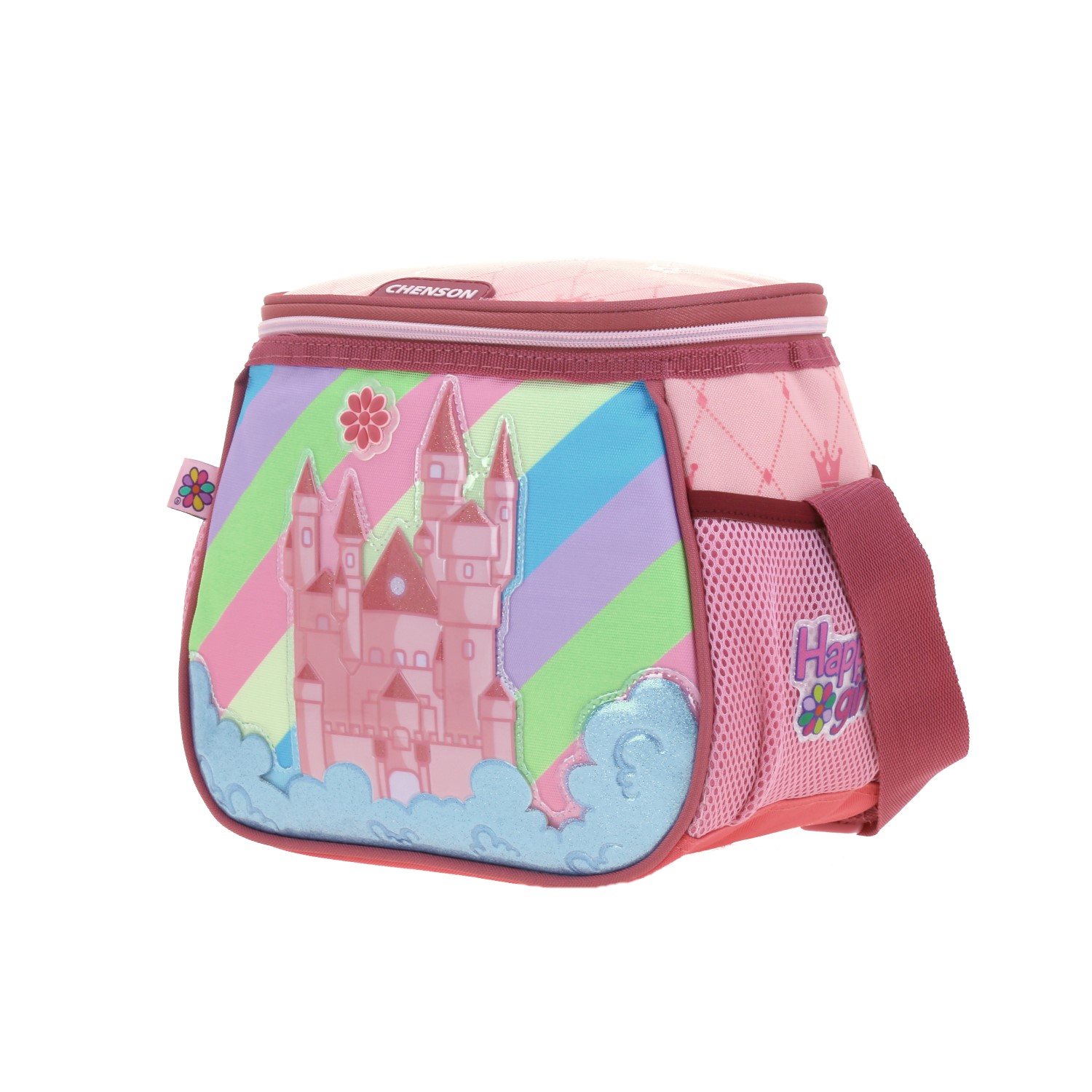 Lonchera escolar Happy Girl by Chenson rosa con forro térmico 2