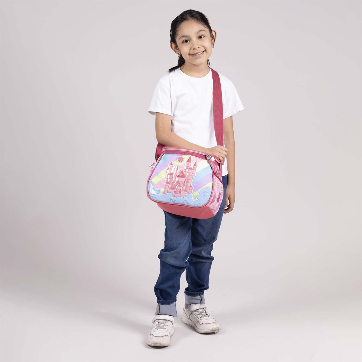Lonchera escolar Happy Girl by Chenson rosa con forro térmico - vista 2
