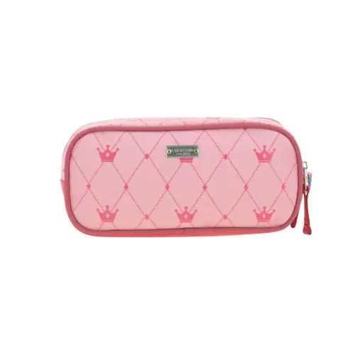 Lapicera escolar Happy Girl by Chenson rosa con doble compartimento - vista 2