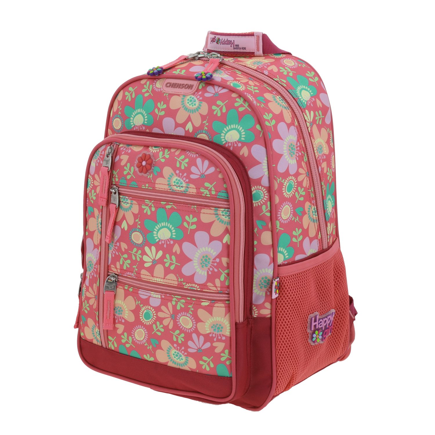 Mochila escolar para niña Happy Girl by Chenson color rosa divertida 2