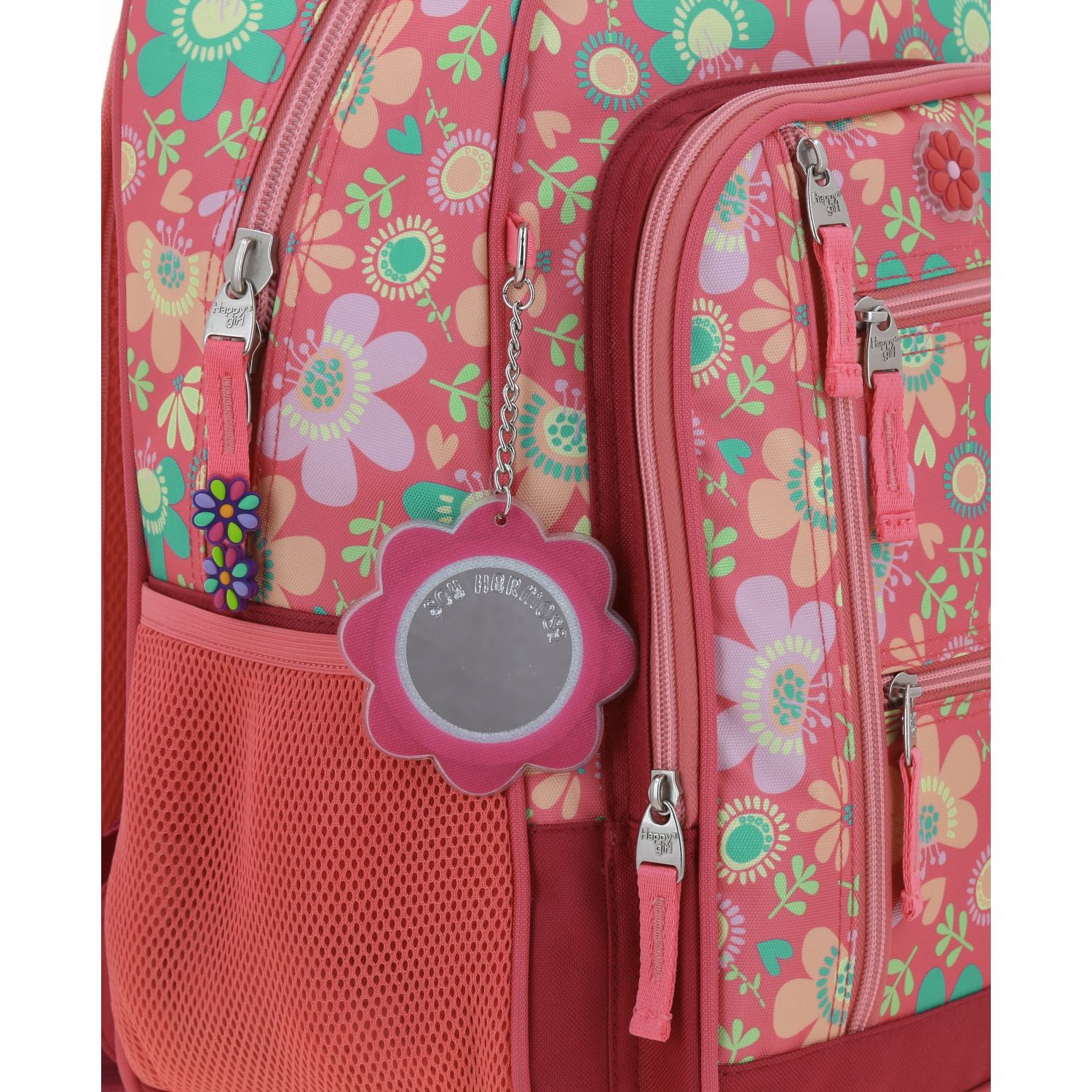 Mochila escolar para niña Happy Girl by Chenson color rosa divertida - vista 2