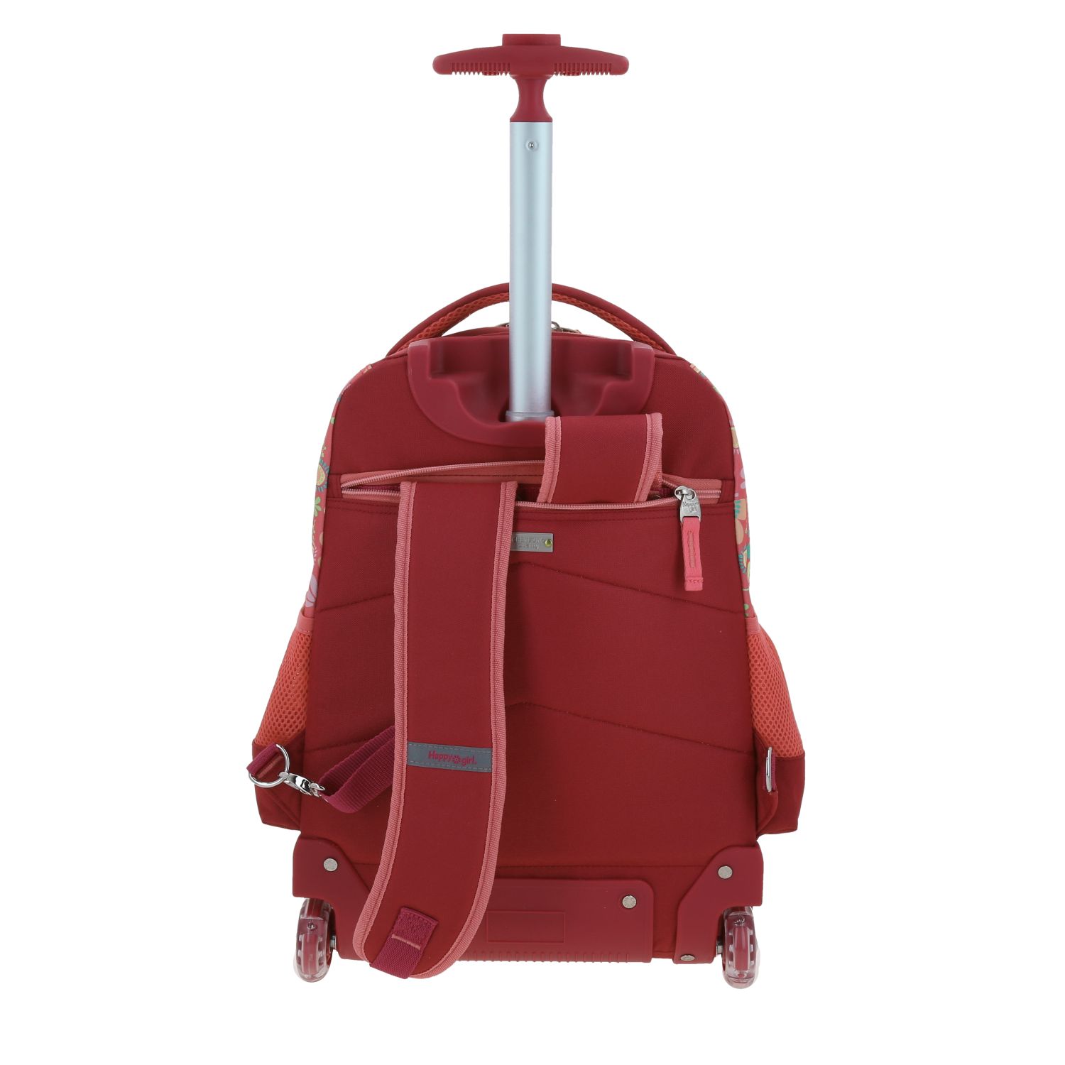 Mochila con Ruedas Happy Girl Rosa para Niña - Divertida y Duradera 4