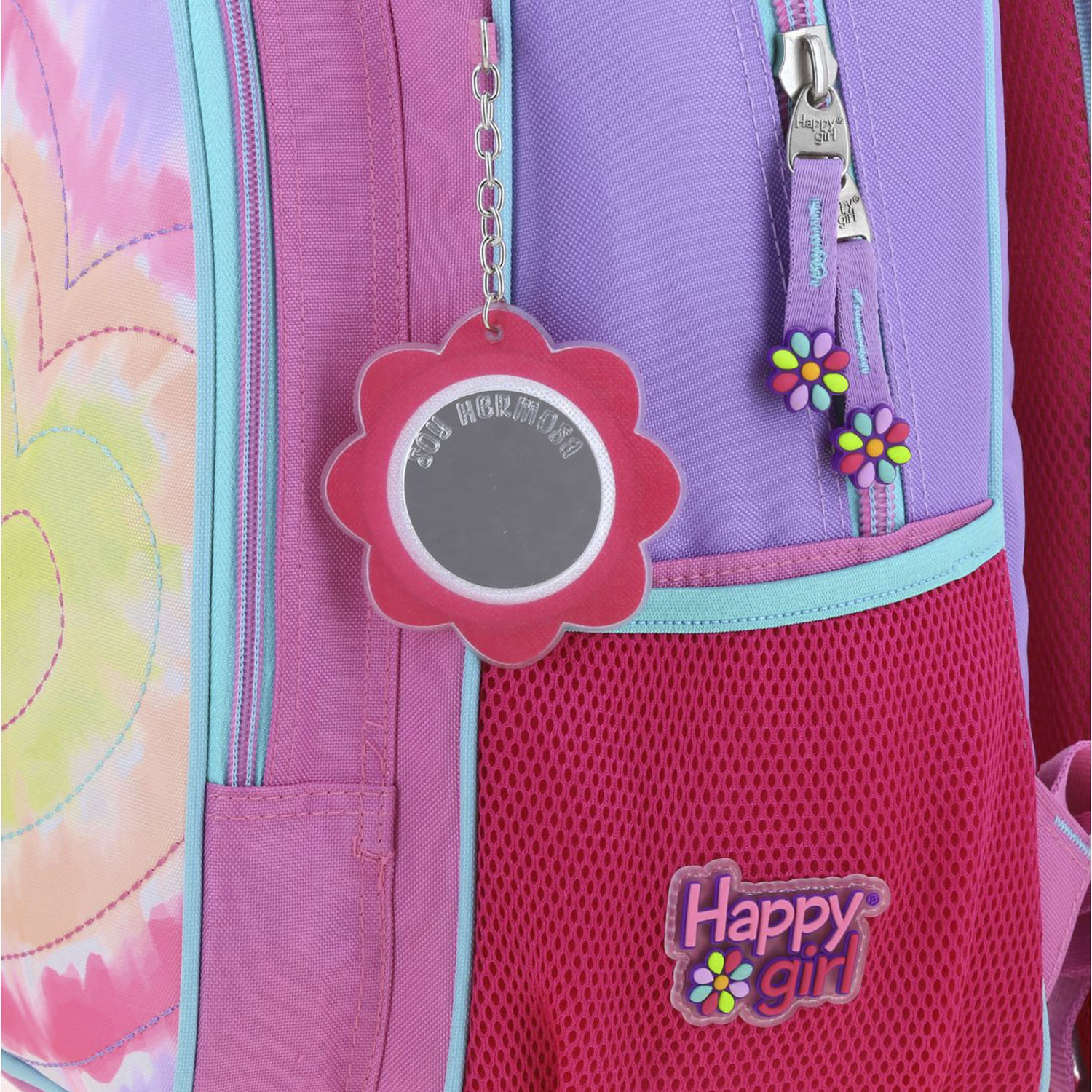 Mochila escolar para niña Happy Girl by Chenson rosa con amplia capacidad - vista 2