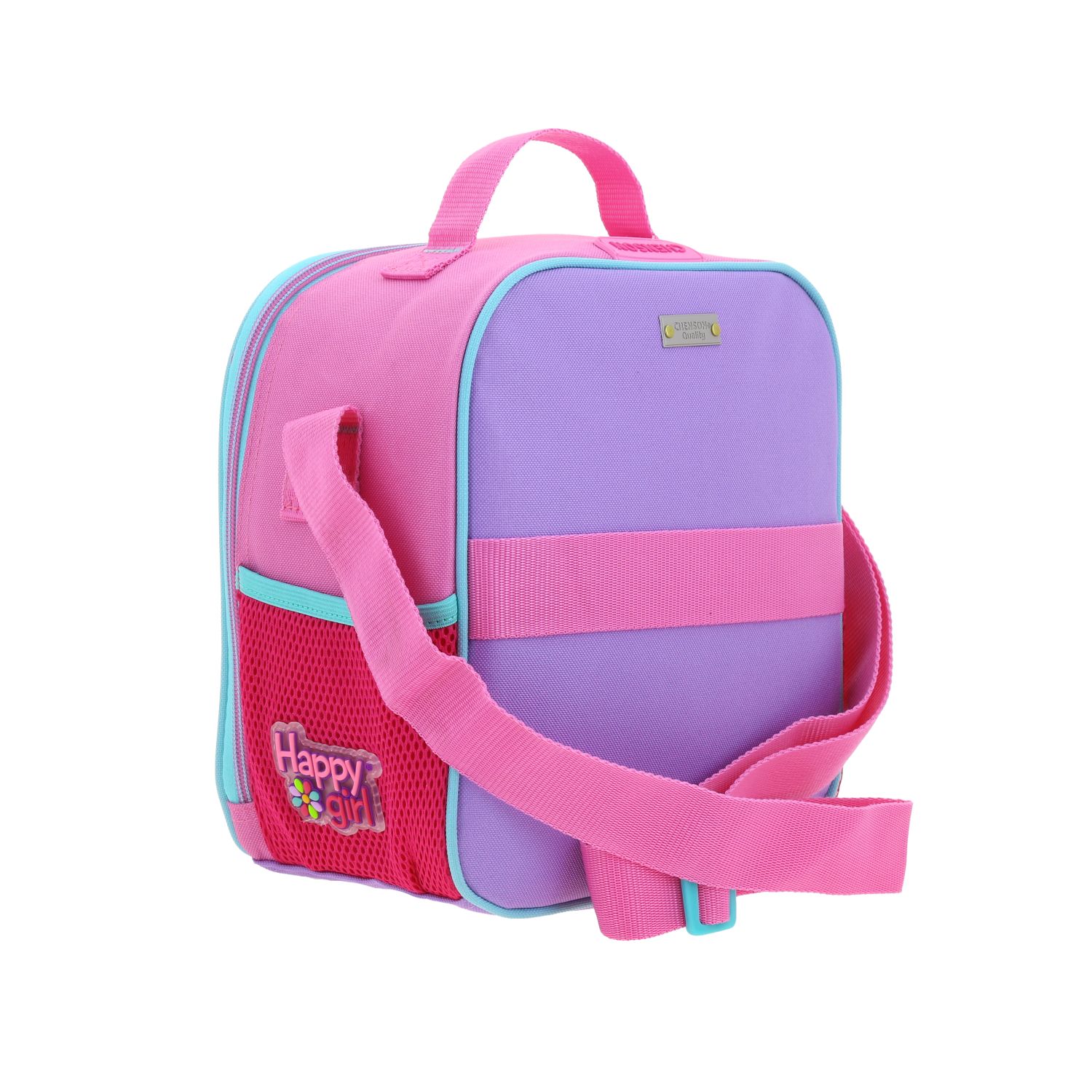 Lonchera escolar térmica Happy Girl Rosa para niña - Durabilidad y diversión 3