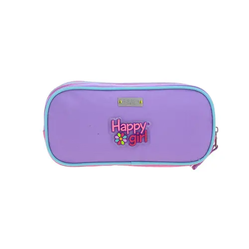 Lapicera escolar para niña Happy Girl by Chenson color rosa con triple compartimento - vista 2
