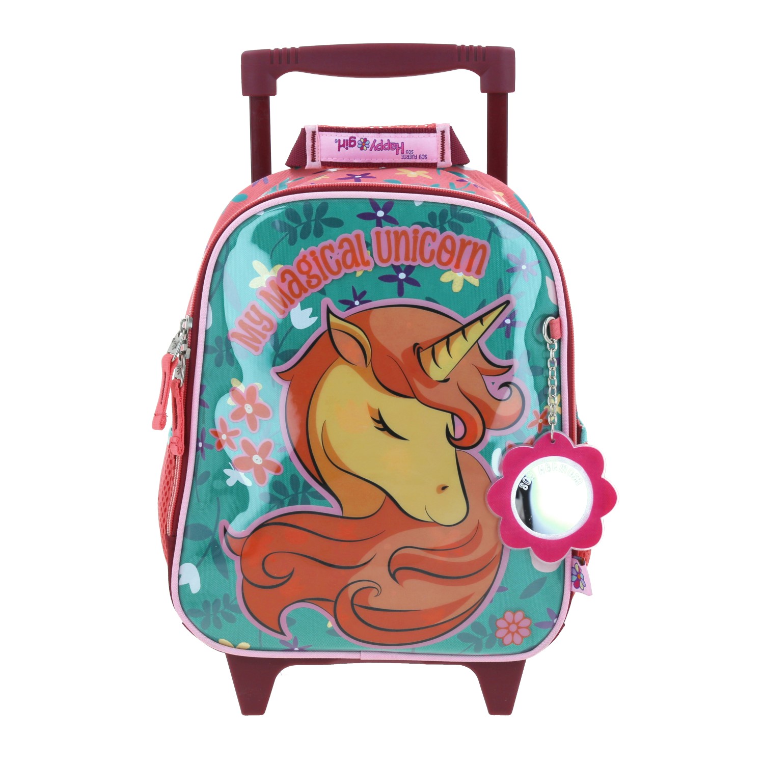 Mochila con Ruedas Happy Girl Rosa para Niña - Diversión y Durabilidad