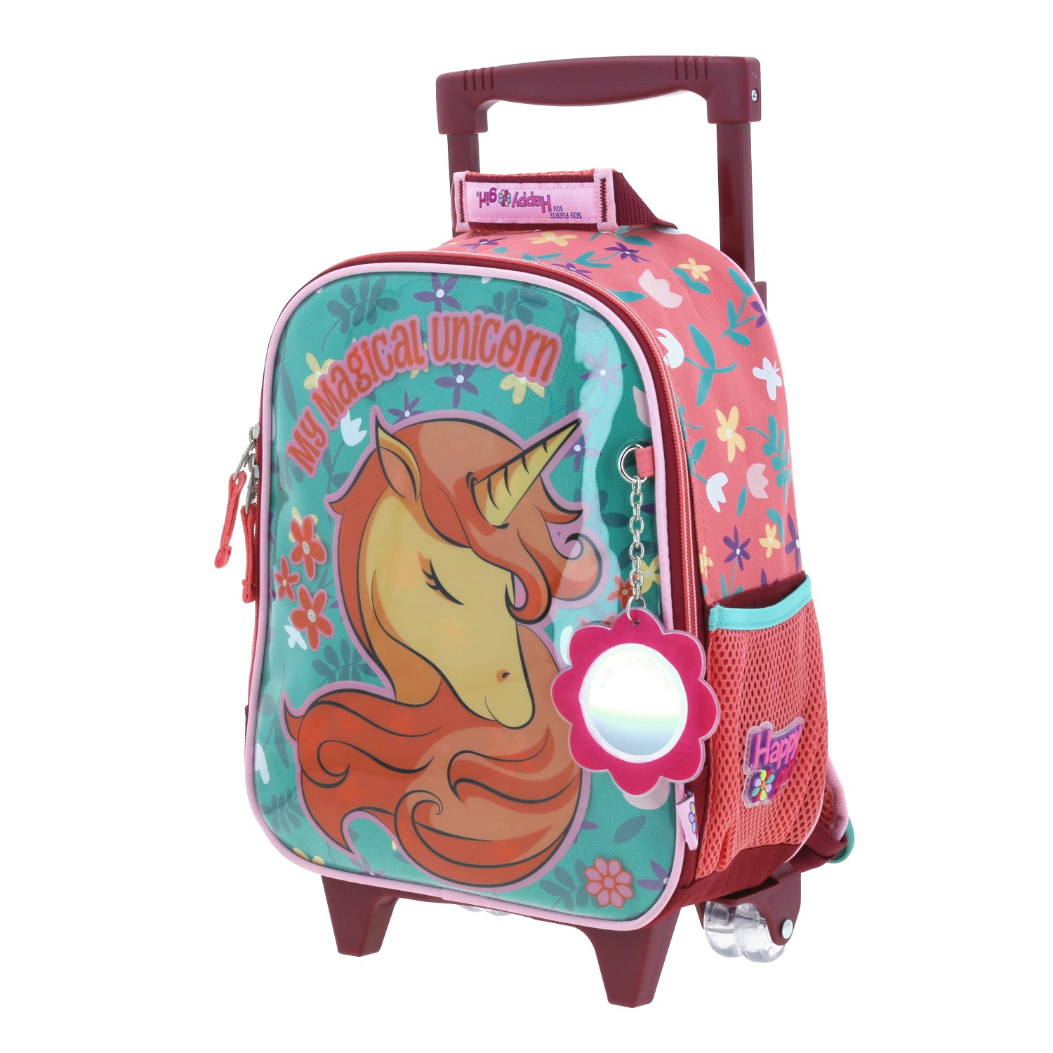 Mochila con Ruedas Happy Girl Rosa para Niña - Diversión y Durabilidad 2
