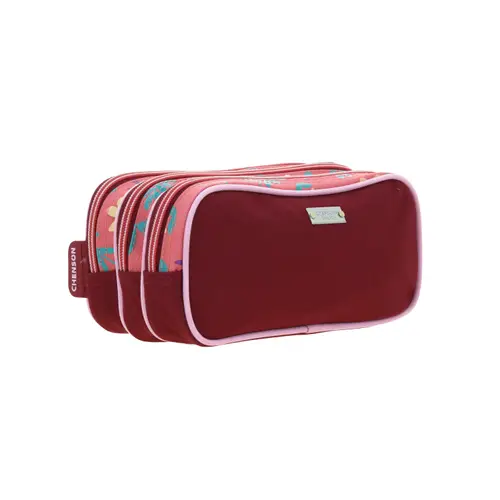 Lapicera escolar para niña Happy Girl rosa con triple compartimento - Modelo HG66241 3