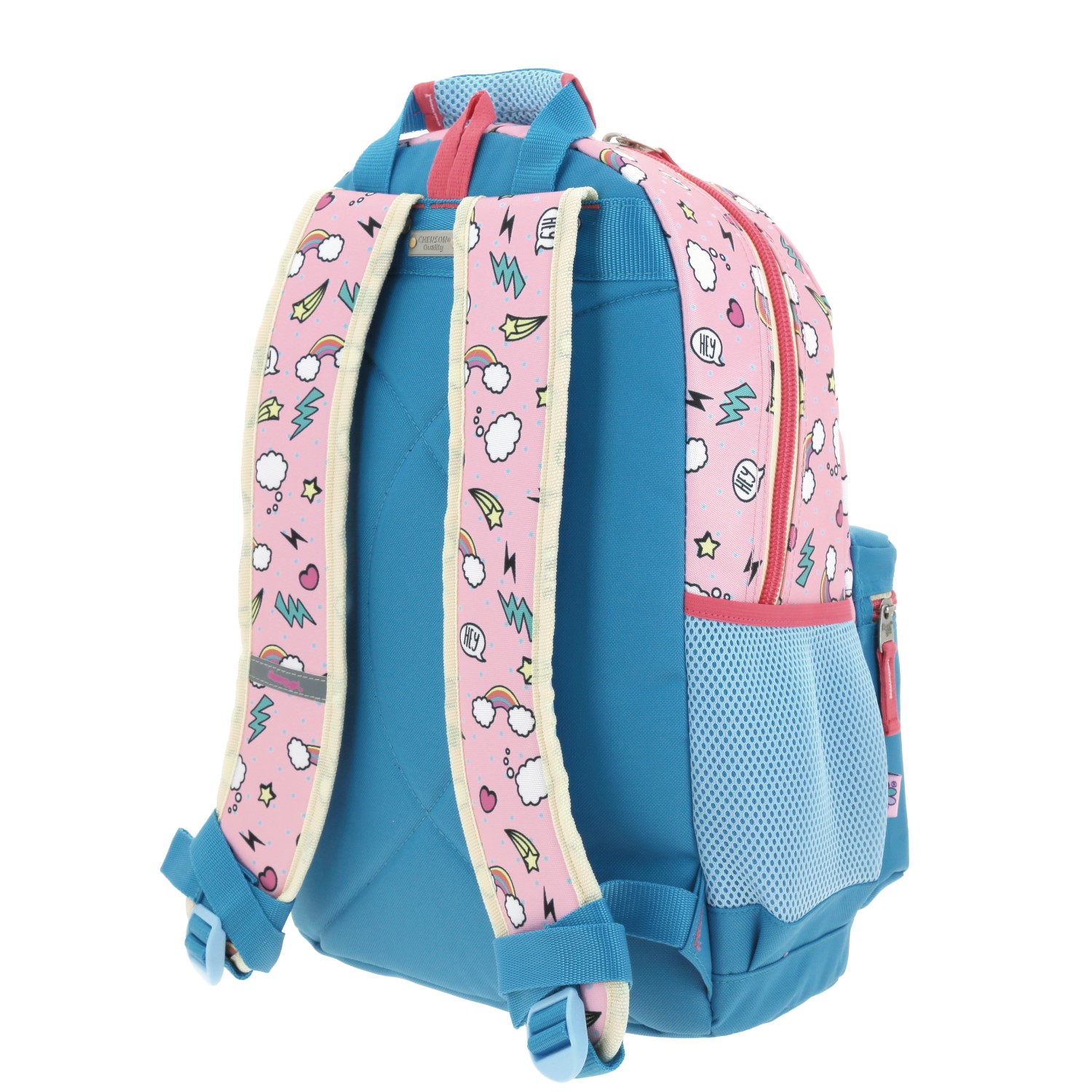 Mochila Escolar Happy Girl Rosa con Porta Tablet 10" | Chenson 5