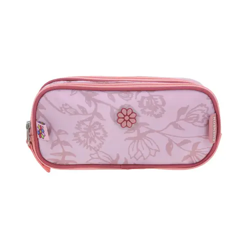 Lapicera escolar Happy Girl by Chenson rosa con doble compartimento