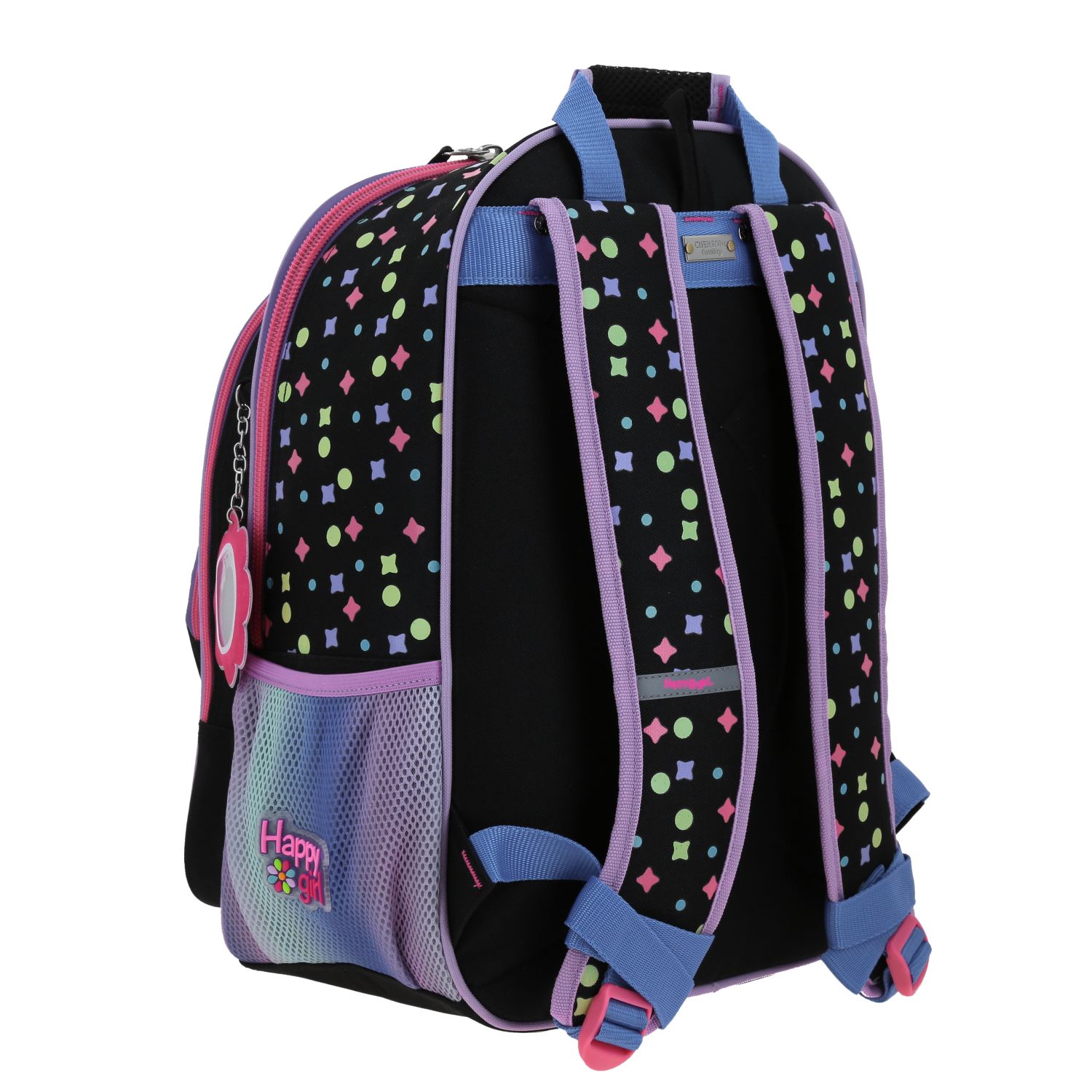 Mochila escolar para niña Happy Girl by Chenson color negro - Duradera y divertida 3