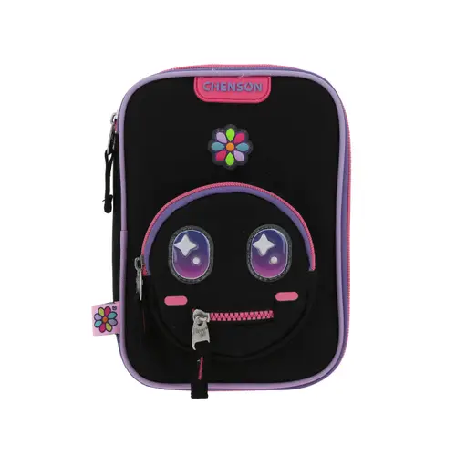 Kit Escolar Happy Girl by Chenson Mochila con Ruedas + Lapicera Negro Infantil 4