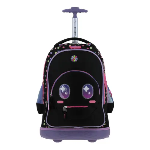Kit Escolar Happy Girl by Chenson (Mochila con Ruedas + Lonchera) Negro Infantil - Modelo HG66429 1
