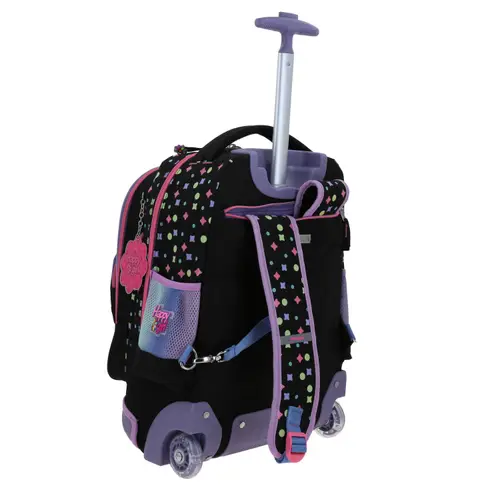 Mochila con Ruedas Happy Girl Negro para niña - Diversión y Durabilidad 3