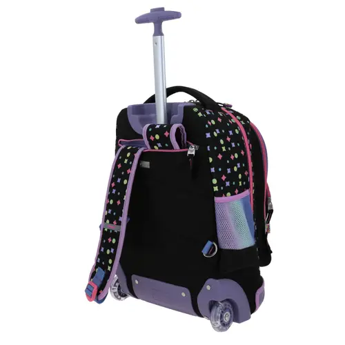 Mochila con Ruedas Happy Girl Negro para niña - Diversión y Durabilidad 5