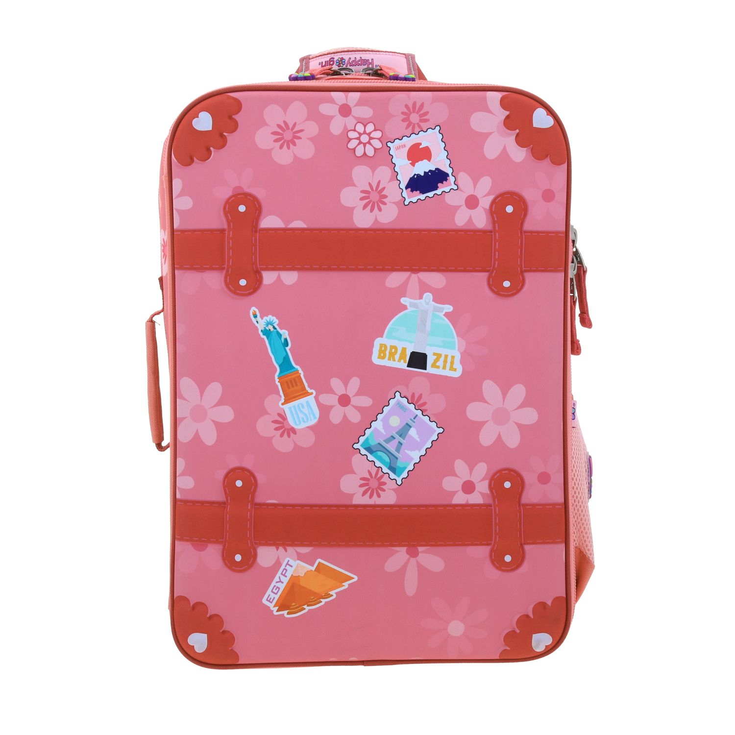 Mochila escolar para niña Happy Girl Rosa con amplio compartimento