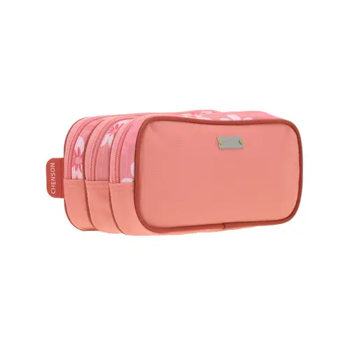 Lapicera Happy Girl Rosa Triple Compartimento Escolar Primaria 3